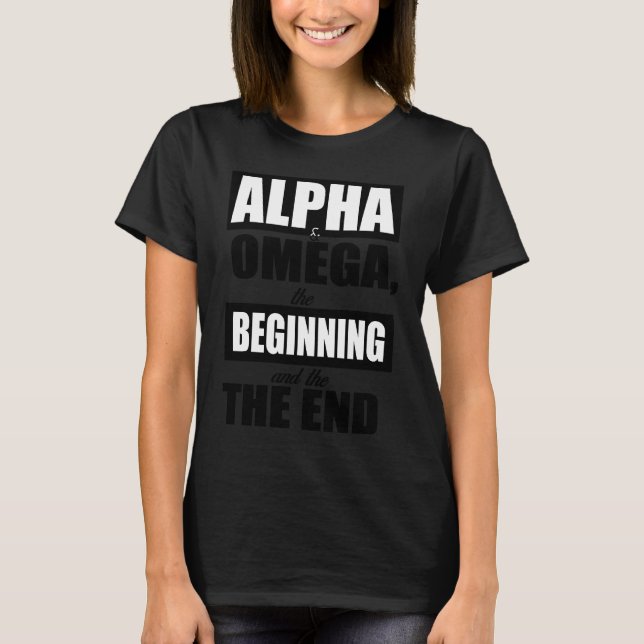 T-shirt Alpha and Omega Christian Scripture Bible Verse (Devant)