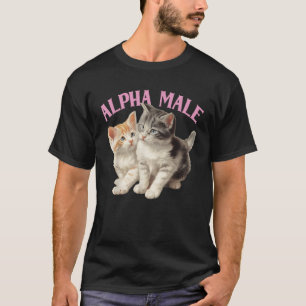 T-shirt Alpha Cat Homme Funny Kitten Ironique Bizarre Humo