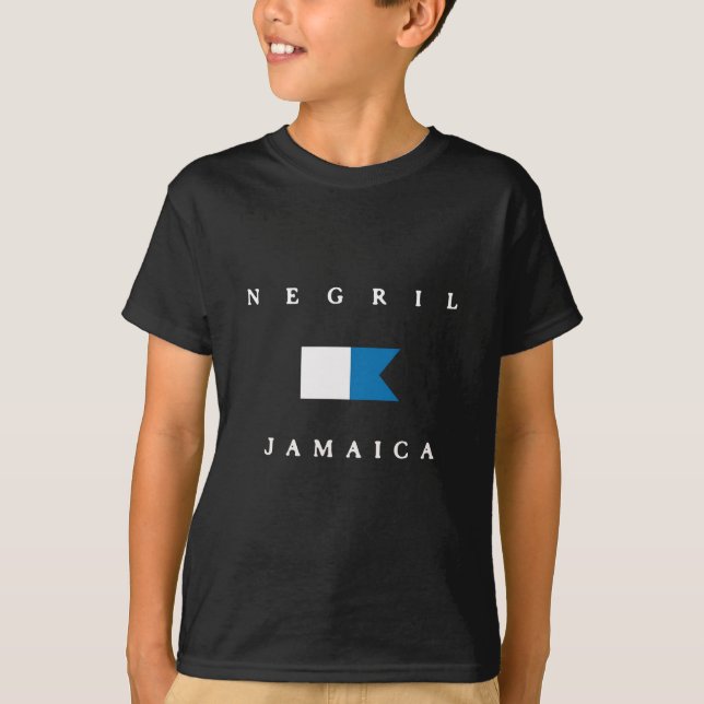 T-shirt Alpha drapeau de piqué de Negril Jamaïque (Devant)