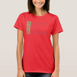 T-shirt Alpha logo empilé par   d'Omega de Chi
