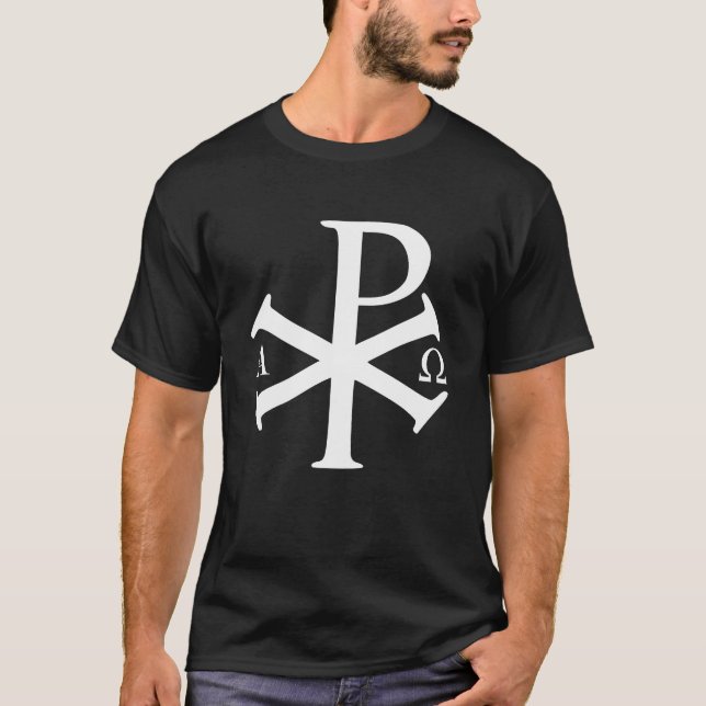 T-shirt Alpha Omega Chi Rho, chrétien byzantin Jésus Chri (Devant)