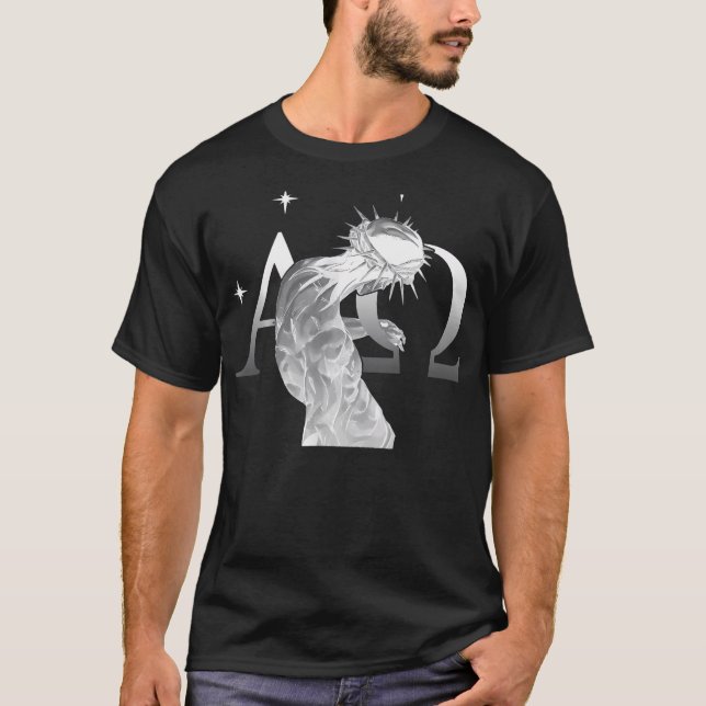 T-shirt Alpha Omega Jésus Est Le Roi Chercher Royaume Jojo (Devant)