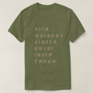 T-shirt Alpha, whiskey, sierra, hôtel, Inde, tango