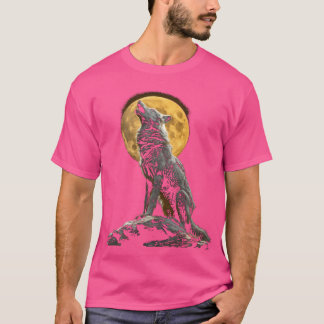 T-shirt Alpha Wolf Howling Full Moon Mountain Lover Lover