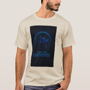 T-shirt Alpha Wolf   L'art animal spatial futurist