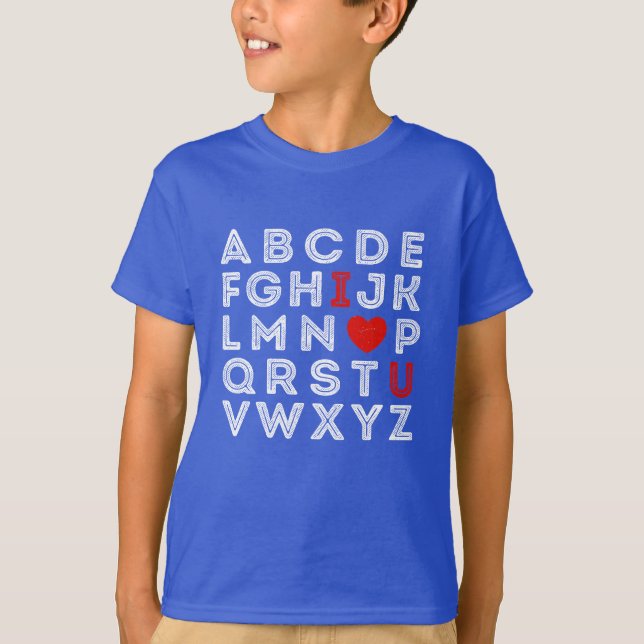 T-shirt Alphabet ABC Je t'aime (Devant)