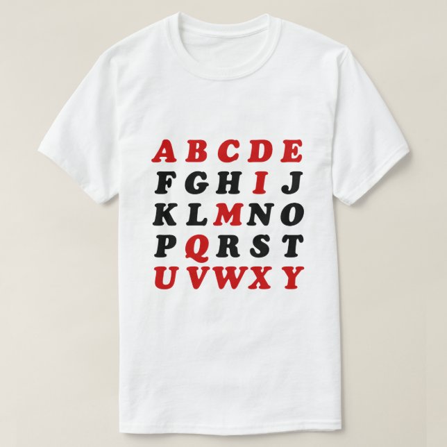 T-shirt Alphabet anglais (Design devant)