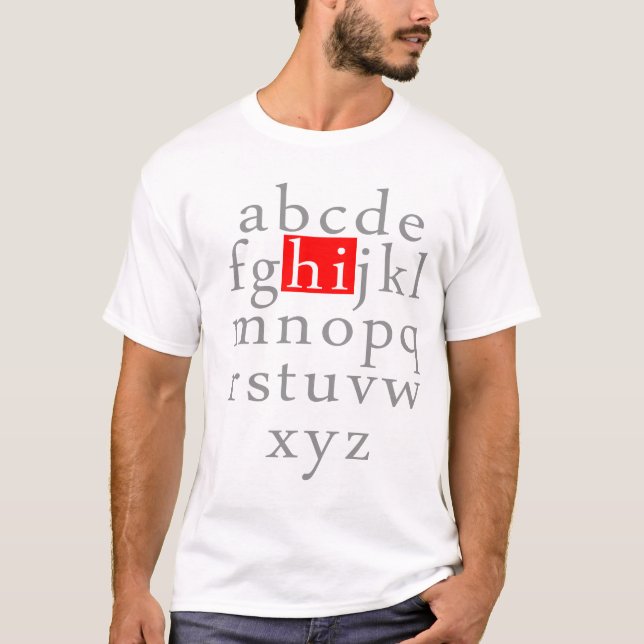 T-shirt Alphabet HI (Devant)