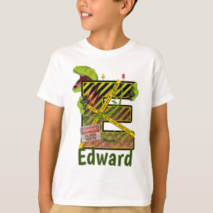 T-shirt Alphabet Jurassique Nom personnalisé de la lett