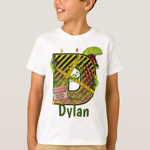 T-shirt Alphabet Jurassique   Nom personnalisé de la lett