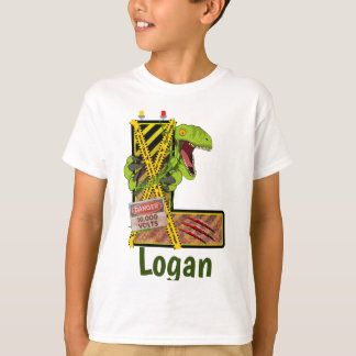 T-shirt Alphabet Jurassique | Nom personnalisé de la lettr