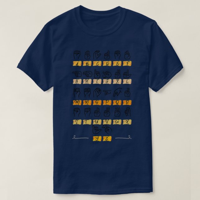 T-shirt Alphabet langage des signes ASL (Design devant)
