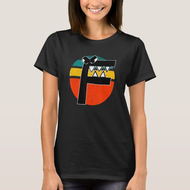 T-shirt Alphabet Lore f Retro Sunset Costume pour garçons  (Devant)