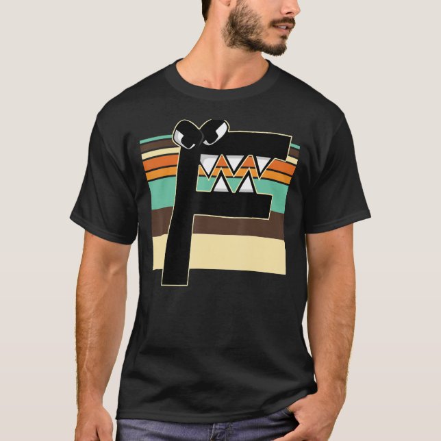 T-shirt Alphabet Lore f Retro Sunset Costume pour garçons  (Devant)