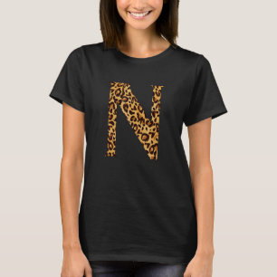 T-shirt Alphabet N du léopard Enseignants de l'école Élèv