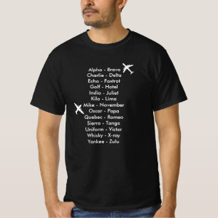 T-shirt Alphabet phonétique et avions