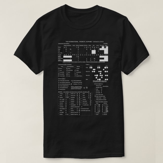 T-shirt Alphabet phonétique international IPA (Design devant)