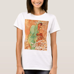T-shirt Alphonse Mucha Art Nouveau Hiver