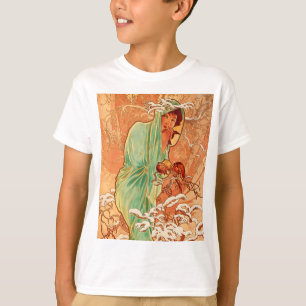 T-shirt Alphonse Mucha Art Nouveau Hiver