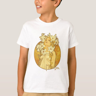 T-shirt Alphonse Mucha - les fleurs