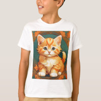 Alphonse Mucha Style Chat orange