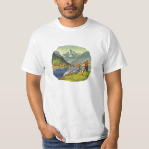 T-shirt alpin d'Octoberfest de klaxon d'Alpes
