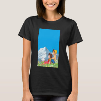 T-shirt Alpine Girl and Peter Japanese 80s Retro Anime Man