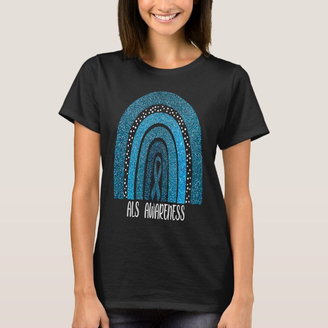 T-shirt ALS Awareness Month Support Boho Rainbow (Devant)