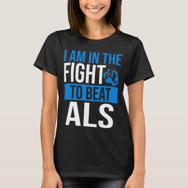 T-shirt ALS Awareness Ribbon Beat the Disease ALS Warrior (Devant)