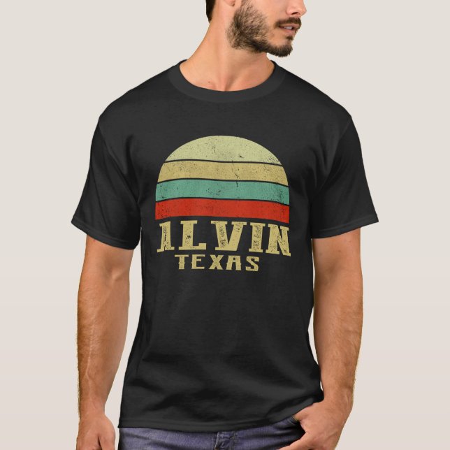 T-shirt ALVIN TEXAS Vintage Retro Sunset (Devant)