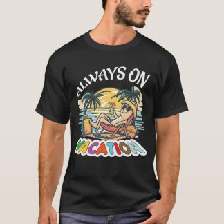 T-shirt Always On Vacation Funny