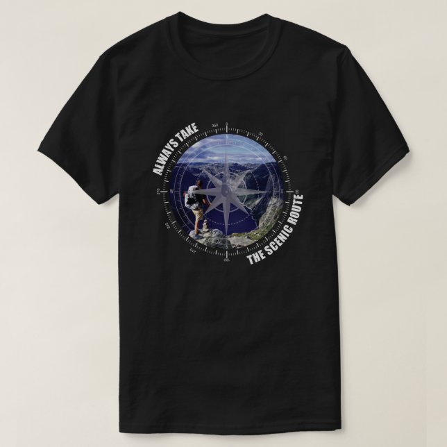 T-shirt  Always Take The Scenic Route Adventure lovers (Design devant)
