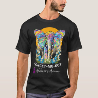 T-shirt Alzheimer Elephant Forget-me-not Alzheimer