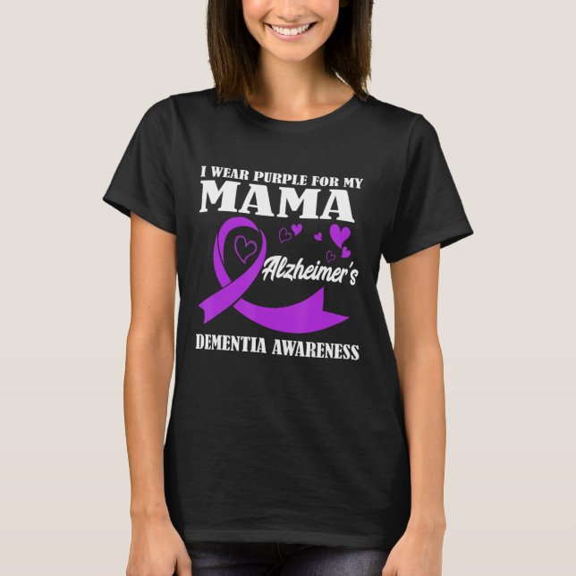 T-shirt Alzheimer Et Démence Je Porte Le Violet (Devant)