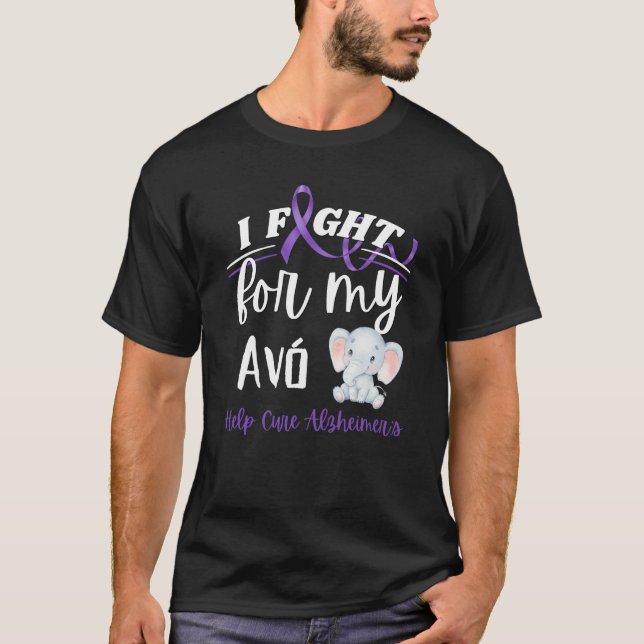T-shirt Alzheimer's Awareness I Fight For Avo Alzheimer's  (Devant)