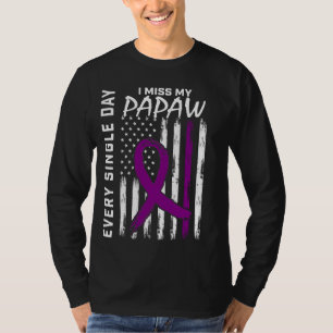 T-shirt Alzheimers Awareness Papaw American Flag 4th of Ju