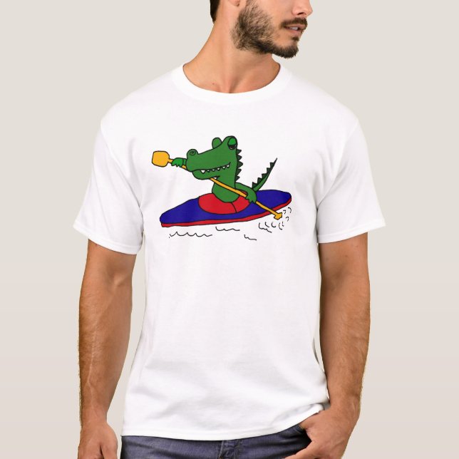 T-shirt AM alligator drôle Kayaking (Devant)
