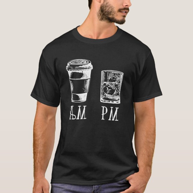 T-shirt AM Coffee PM Win   AM Coffee PM Win (Devant)