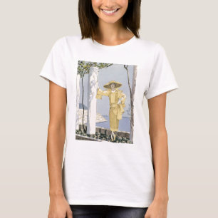 T-shirt Amalfi, illustration d'une femme dans une robe