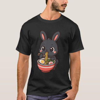T-shirt Amami Rabbit Eating Ramen Noodles Kawaii Cute Funn