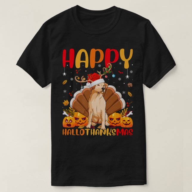 T-shirt Amant Chien Drôle Happy Golden Retriever Chien Bon (Design devant)