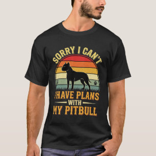 T-shirt Amant de Chien de Crépuscule Vintage Plans Pitbull
