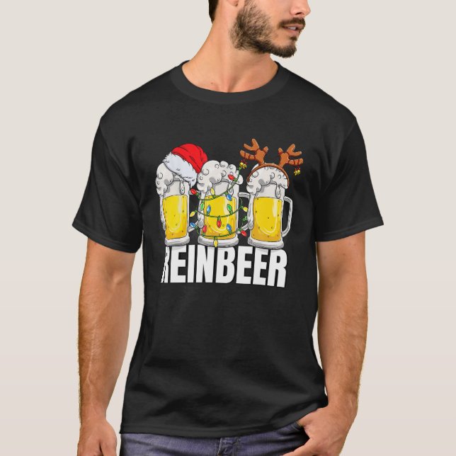 T-shirt Amant de la bière drôle Noël Brewdolph La Rein (Devant)
