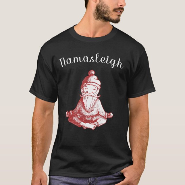 T-shirt Amants de yoga de Namasleigh avec Noël de père (Devant)