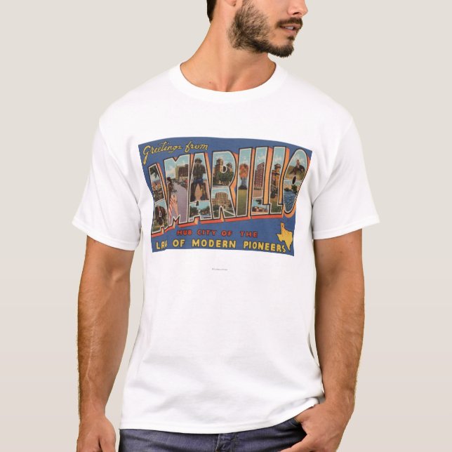 T-shirt Amarillo, le Texas - grandes scènes de lettre (Devant)