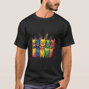 T-shirt Amateur d'art félin drôle Cat Rave arc-en-ciel