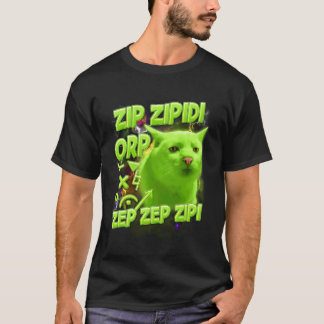 T-shirt Amateur de chat Chat Alien Mème Drôle Zip Zipidi O