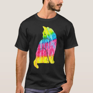 T-shirt Amateur de chat Tie Dye Félin Psychédélique Abstra