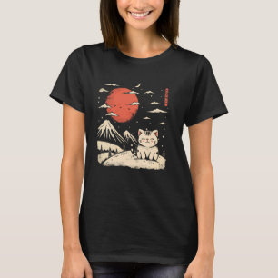 T-shirt Amateur de chaton au coucher de soleil du Mt. Fuji