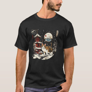 T-shirt Amateur de chaton d'hiver du Mt. Fuji Art japonais